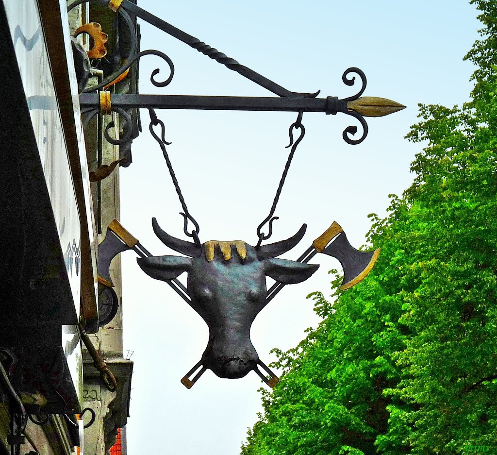 Nasenschild einer Fleischerei
