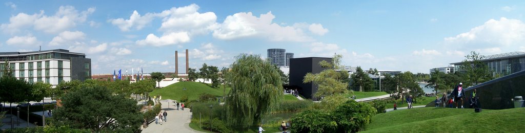 Autostadt in Wolfsburg vom Bentley Pavillion aus gesehen
