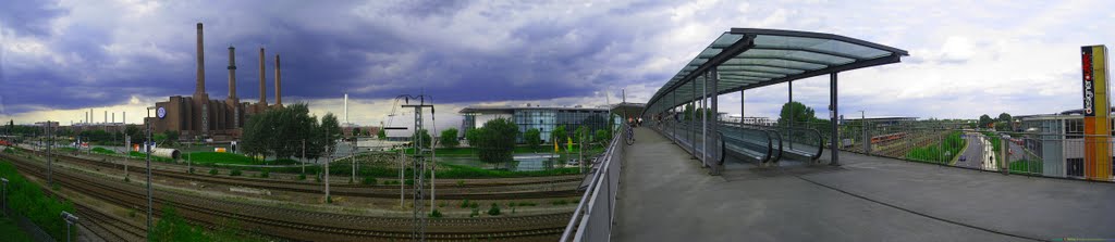 GER Wolfsburg VW-Kraftwerk-Autostadt & Stadtbruecke [Mittellandkanal] Panorama by KWOT
