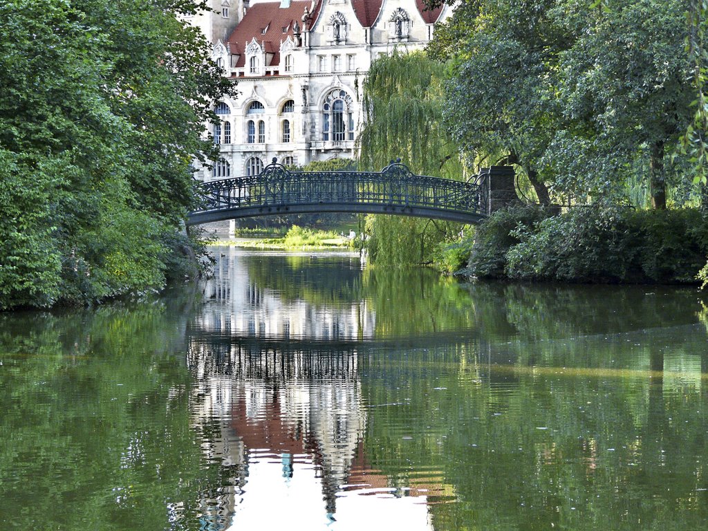The New City Hall in Hannover in Maschpark.