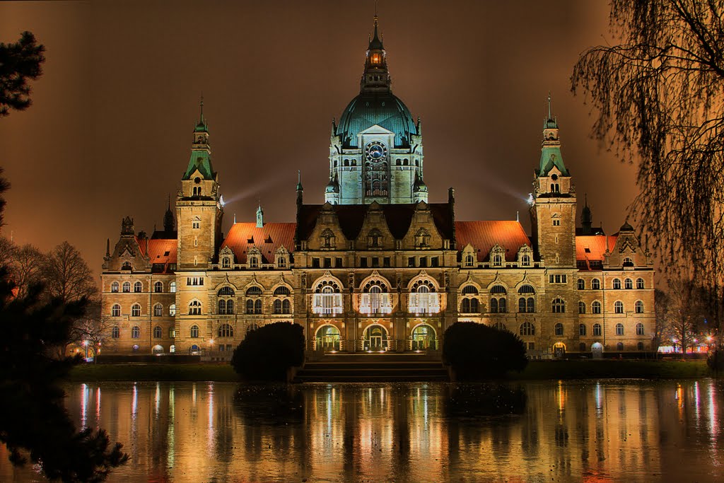 Rathaus Hannover bei Nacht