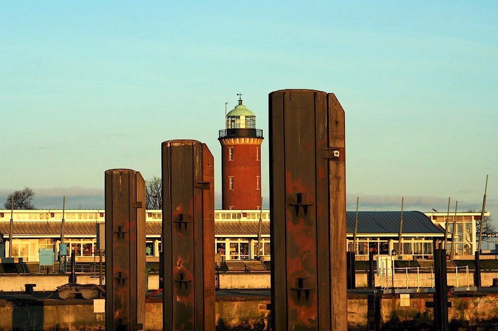 Blick zum Leuchtturm Cuxhaven