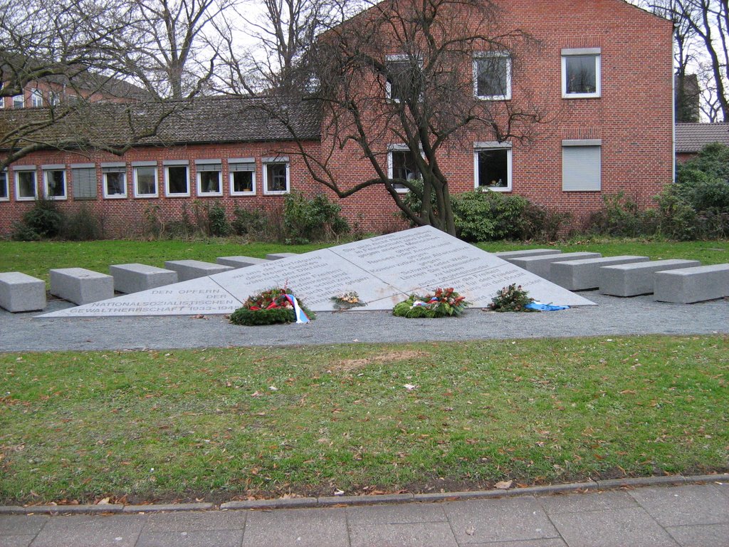 Memorial and poem on the ground