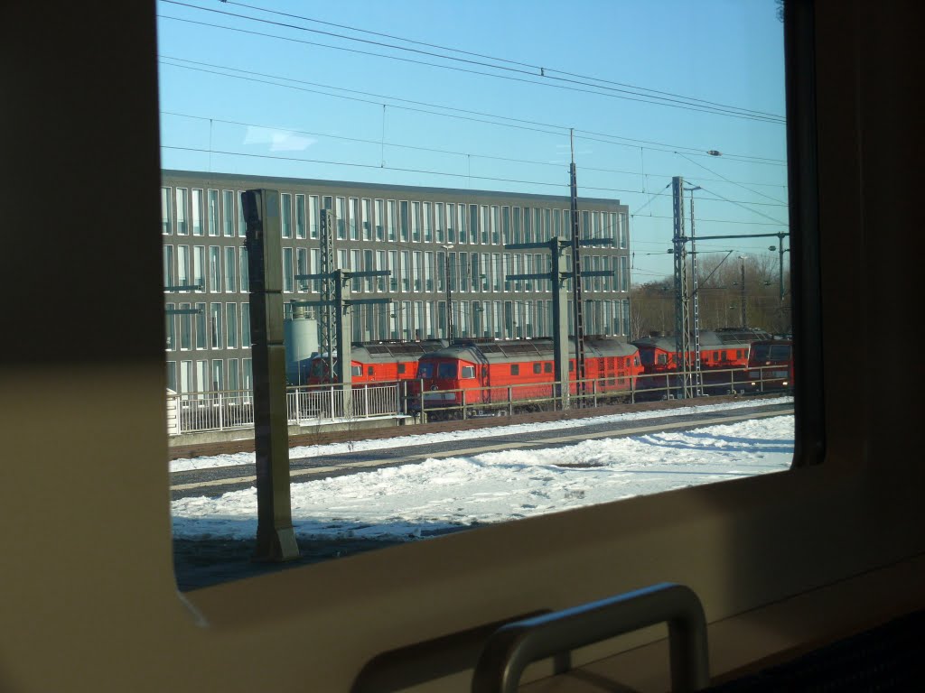 Oldenburg Central station, View out of the train window