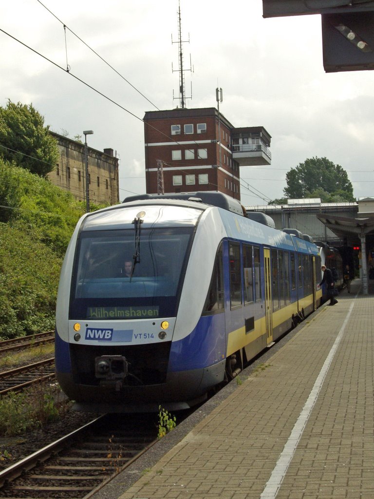 Osnabrück HBF: VT 514 der NordWestBahn(NWB) nach Wilhelmshaven