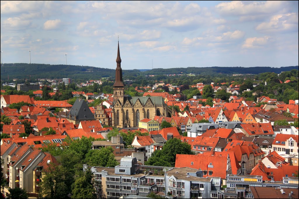 Osnabrück: Aussicht St. Katharinenturm richtung St. Marien Kirche