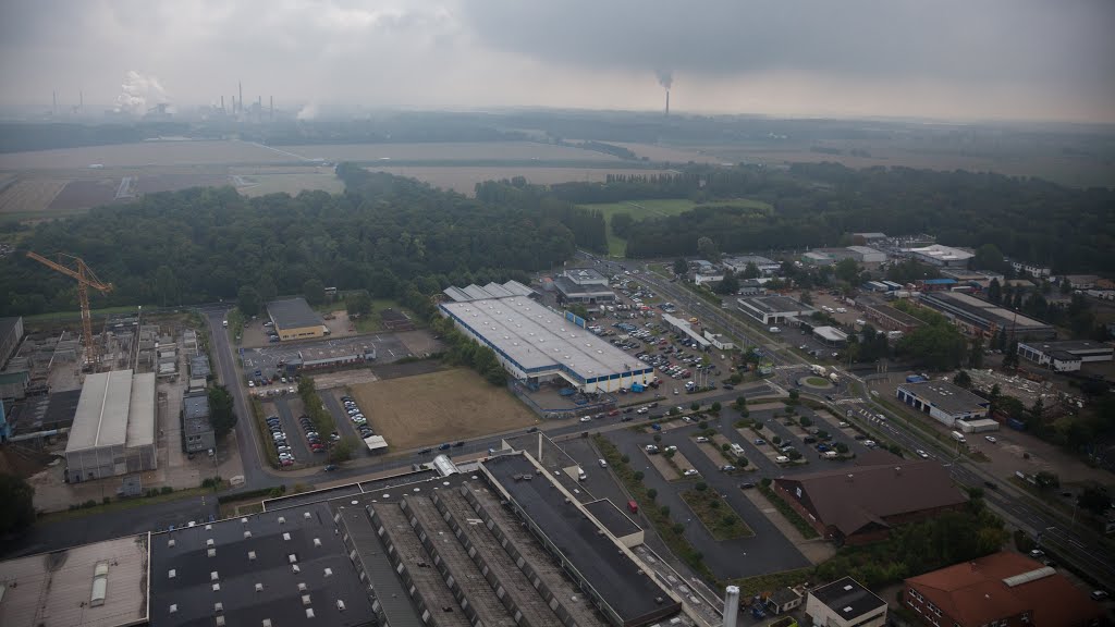 Luftaufnahme | Kreisverkehr, Neißestraße, ehem. Praktiker, Kanalstraße, SZ AG