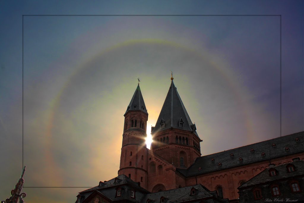 Der Winter verabschiedet sich - Sonne mit Halo, Mainz 17.3.2010