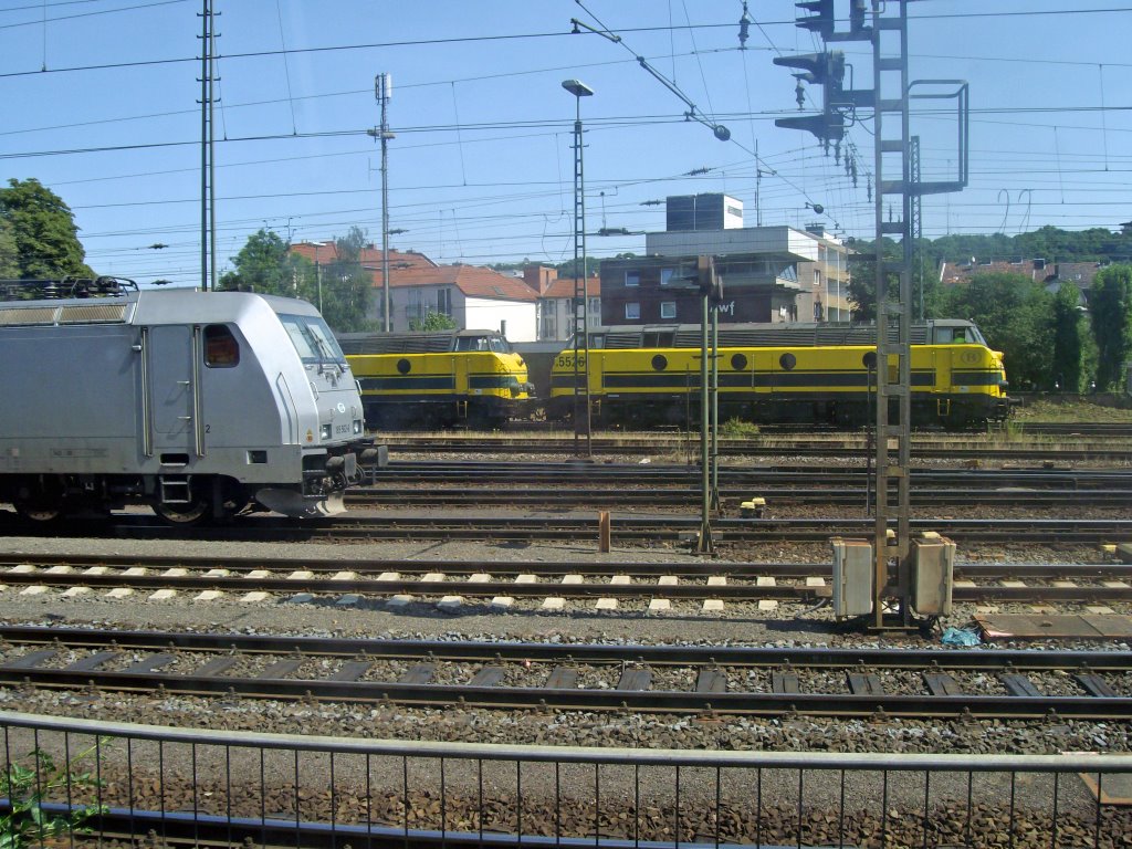 Aachen West mit Diesellokomotiven in Doppeltraktion der SNCB/NMBS