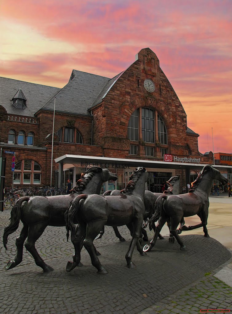 GER Aachen Hbf by KWOT {Subtitle: Horses run to catch the Train by manfrezo}