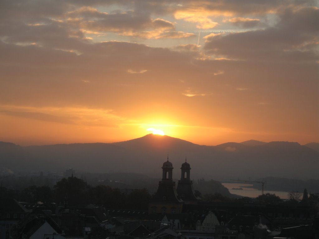 Bonn, Rhein, Siebengebirge, Sonnenaufgang