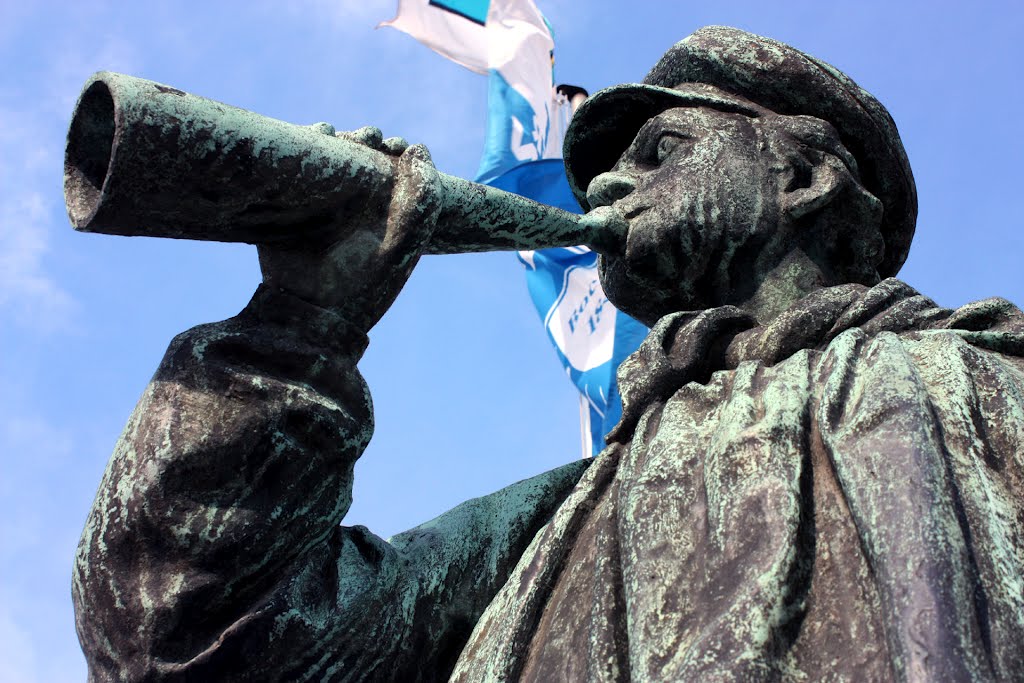 Fritz Kortebusch, der letzte Cowboy und älteste Fan mit Fahne und Uweseela