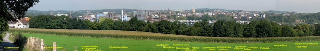 Witten: City-Panorama von Bommern 20.9.2008