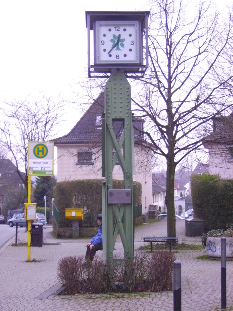 clock at rott constructed with schwebebahn rail parts