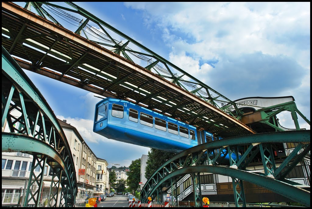 Schwebebahn an der Werther Brücke - Monorail constructions - Wuppertal - Germany - [By Stathis Chionidis]