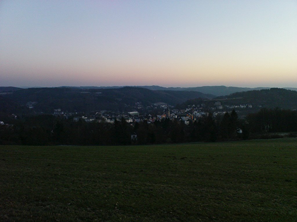 Winterliche Abendsonne über Gummersbach