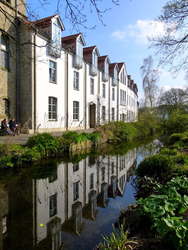 Wallgraben in Detmold spiegelt sich