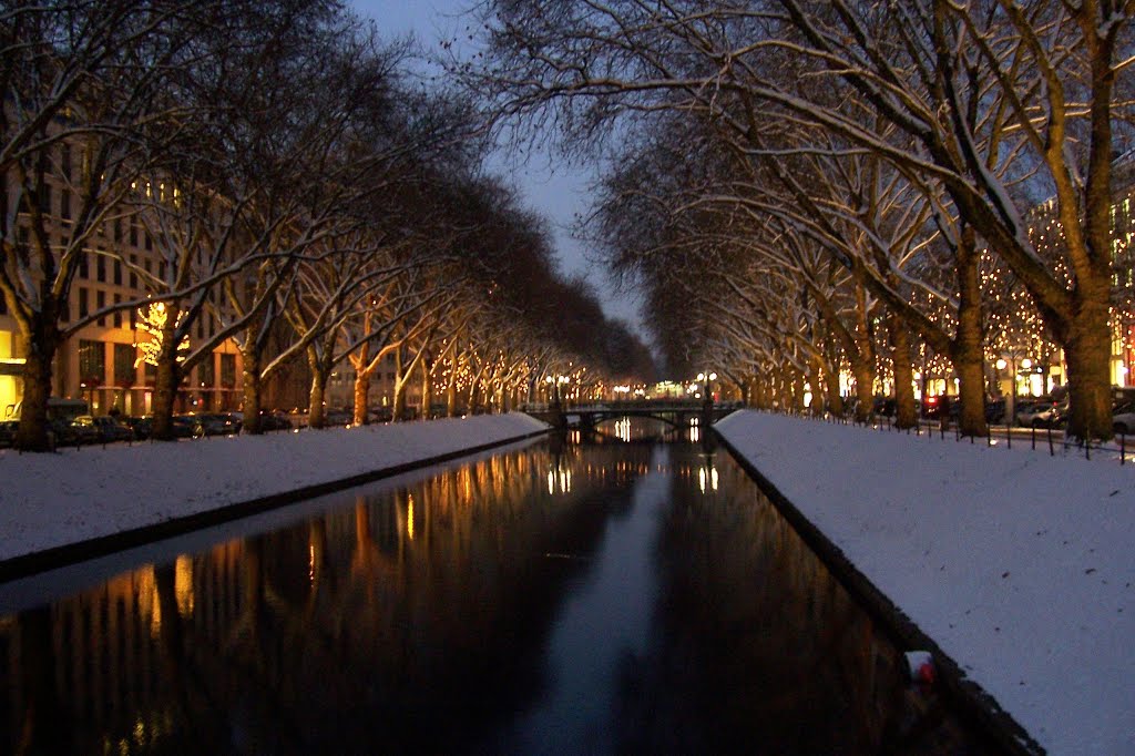 DE - Düsseldorf - Winterlicher Stadtgraben