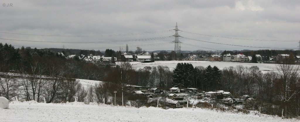 Erster Schnee - Wieden aus Richtung Grünbaumstraße, Solingen