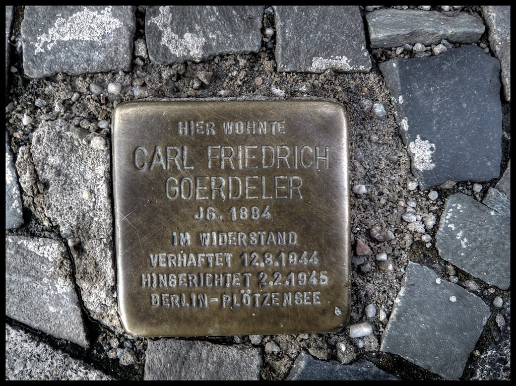 Carl Friedrich Goerdeler, JG. 1884, im Widerstand verhaftet 12.08.1944, Hingerichtet 2.2.1945 Berlin - Plötzensee
