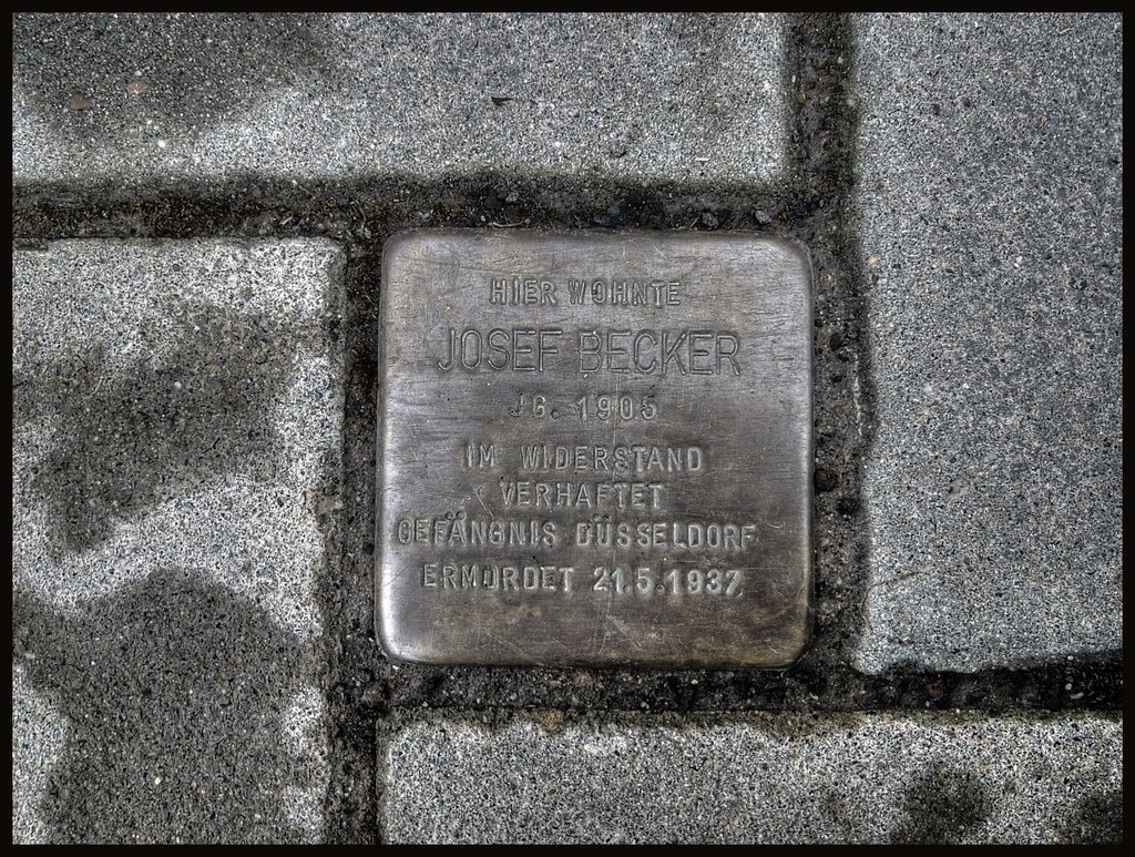 Josef Becker, Geboren: 17. Juli 1905 in Solingen, Im Widerstand verhaftet, Gefängnis Düsseldorf, Ermordet 21.05.1937