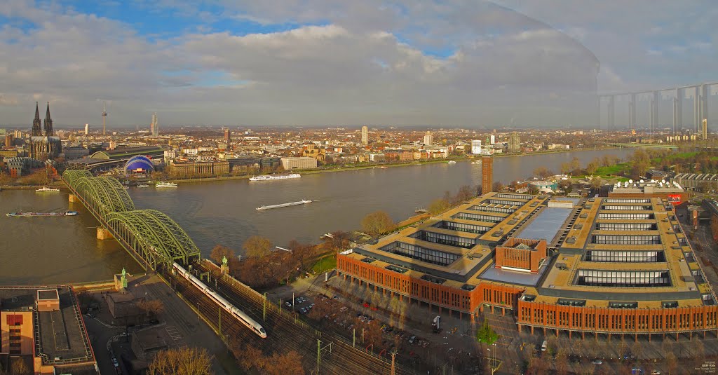 GER Koeln City - Dom - Hohenzollernbruecke - [Rhein] from Triangle Turm HYPERpanorama ~3+3~ by KWOT