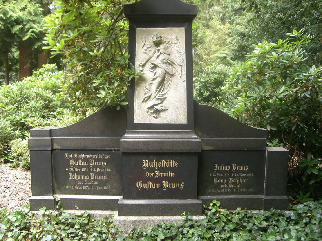 MINDEN:  ... die alte, bekannte Mindener Familie Gustav BRUNS - Alter Friedhof ("Botanischer Garten")