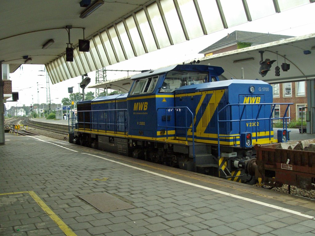 Münster HBF: V23 02 der MWB mit Bauzug