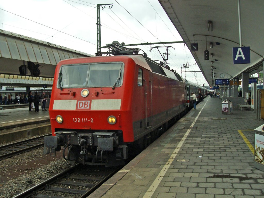 Münster HBF: BR 120 mit InterCity nach Hamburg