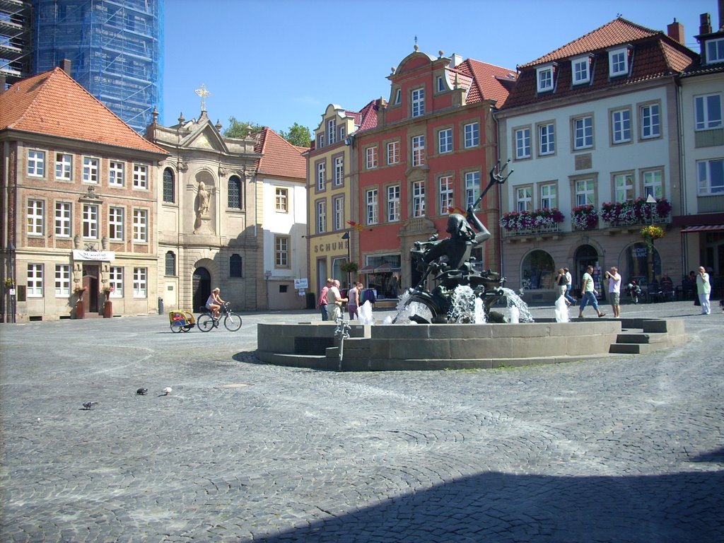 Paderborn  (Neptunbrunnen)   Markt.    August 2009