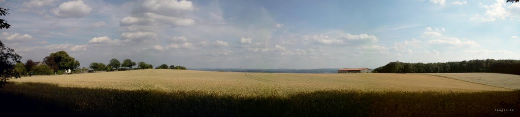 Hüsingheide Panorama-Sitz → Blick Schwerte / Sauerland ○ Panorama Seat → View Direction South into the Mountains