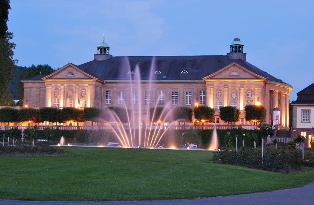 Rosengarten bei Nacht in Bad Kissingen