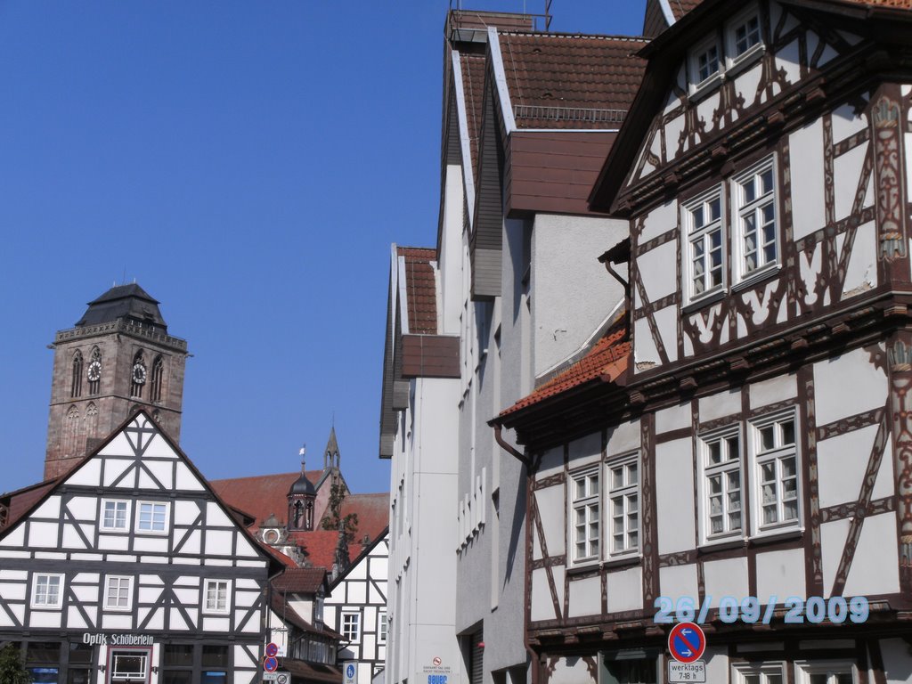 Bad Hersfelder Stadtkirche von südost; Ecke Kettengasse