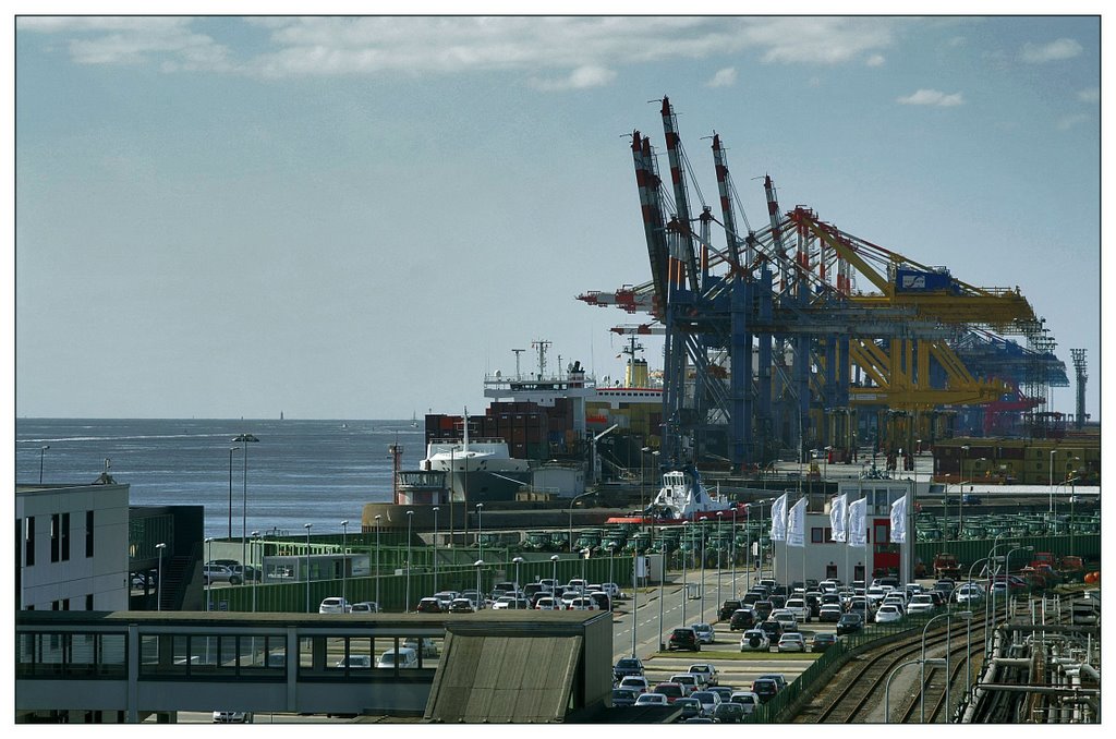 Bremerhaven Containerbrücken am Containerhafen