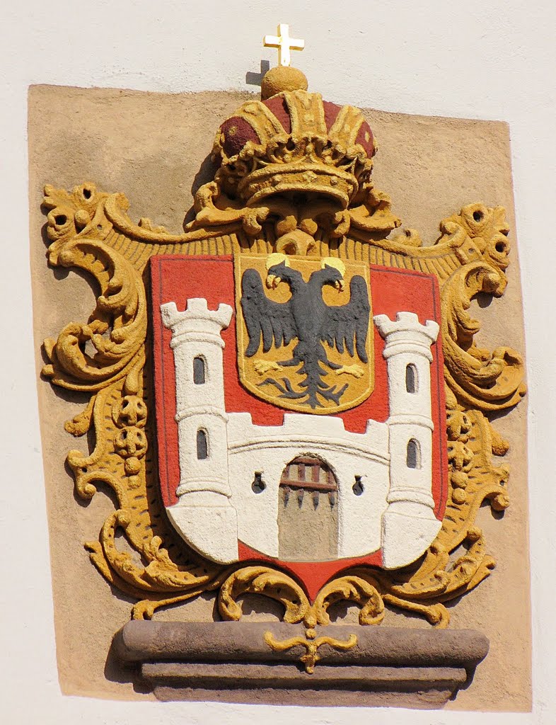 Weißenburger Stadtwappen an der Spitalkirche