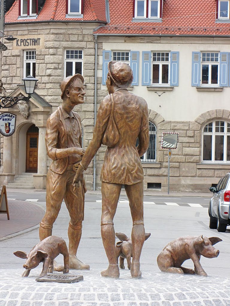 Die Schweinehändler im Kreisverkehr am Saumarkt