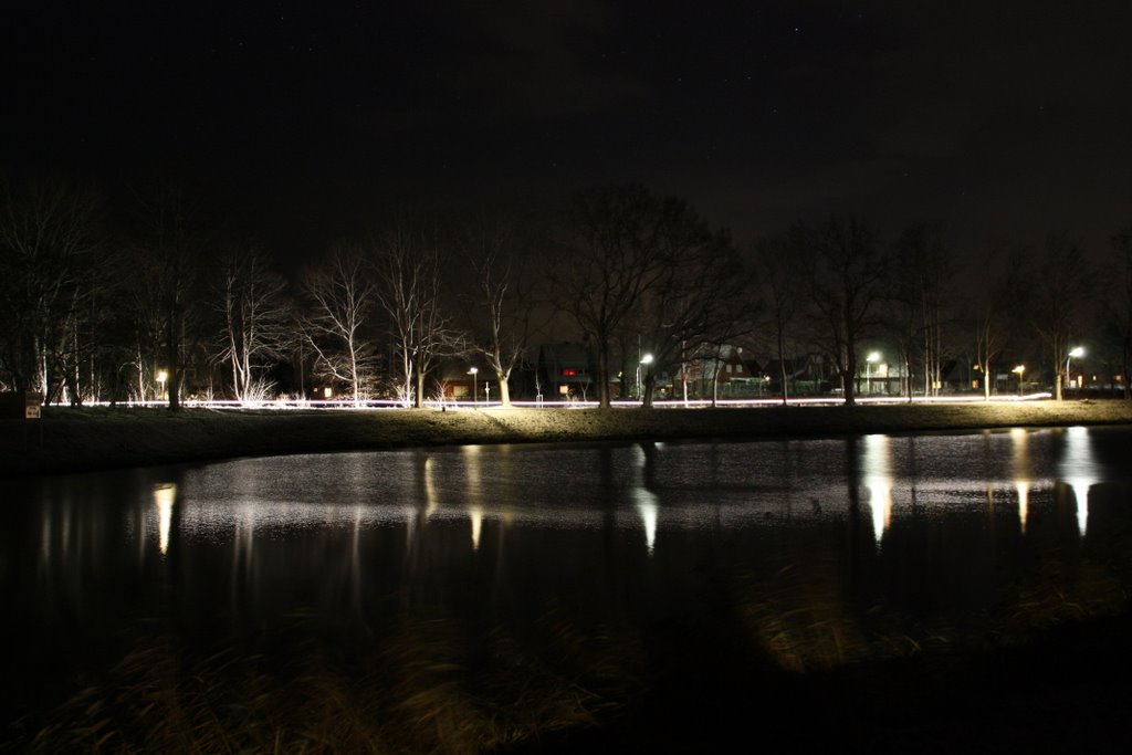 Dortmund Ems Kanal in Lingen bei Nacht