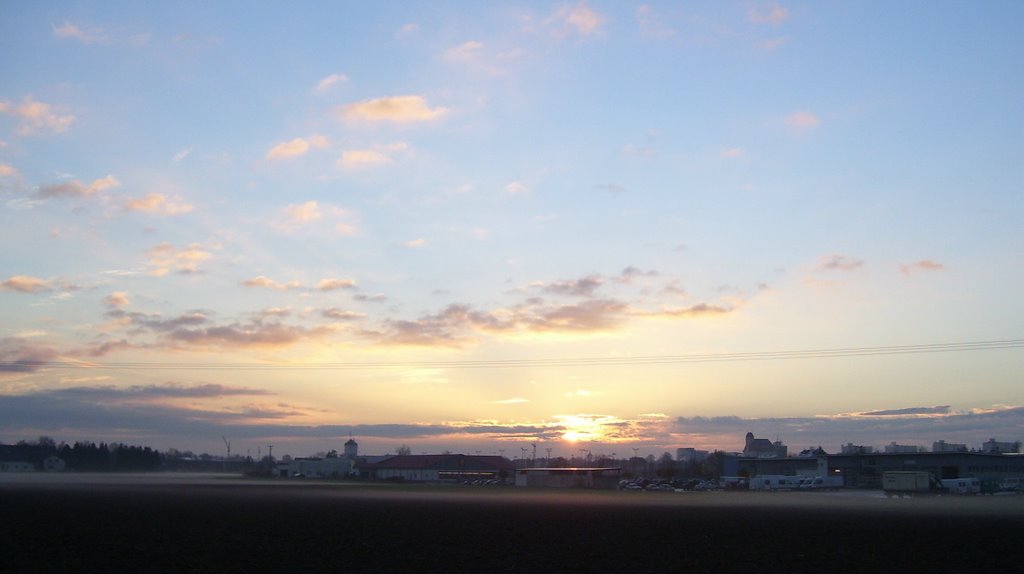 Sonnenaufgang über Mühldorf
