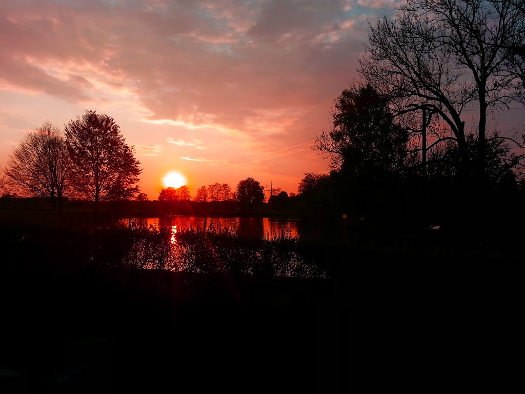 Hammer in Oberbayern / Hammerweiher / Sonnenuntergang / Nach der Arbeit (24.04.2014, Donnerstag)