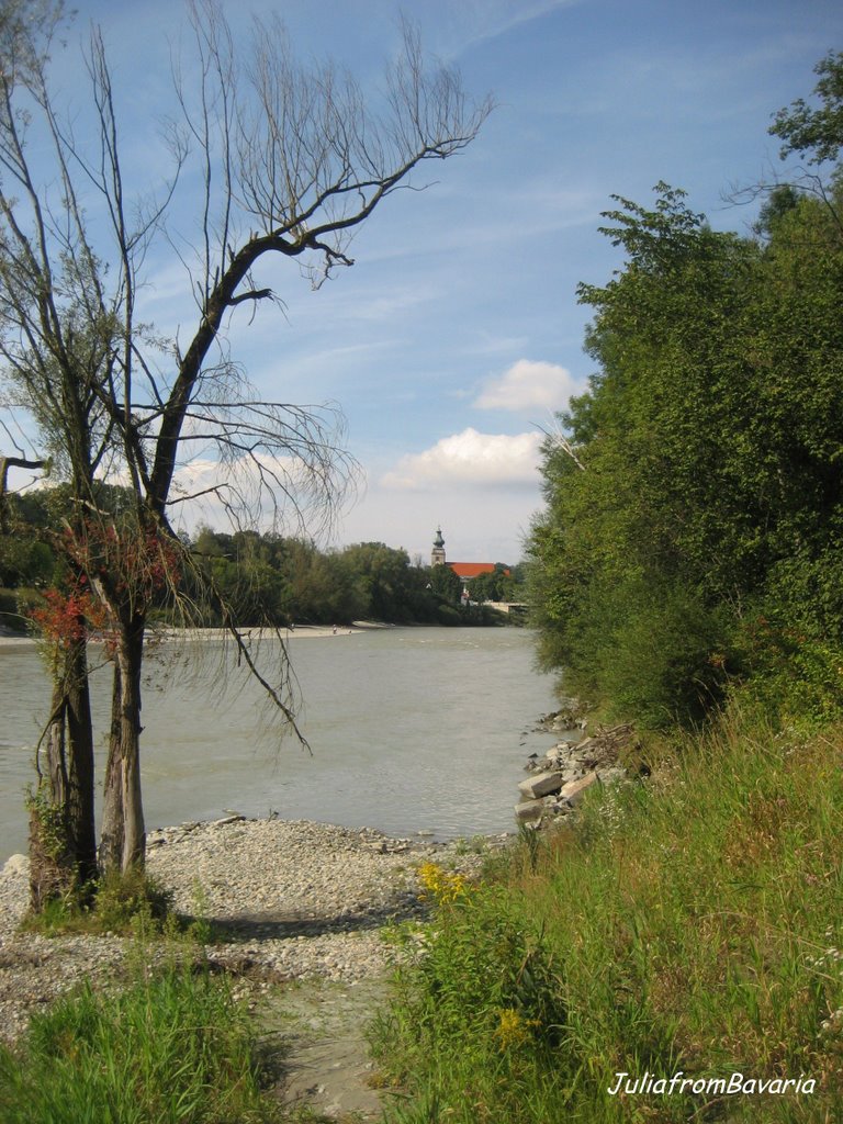 church of Mühldorf and the river Inn