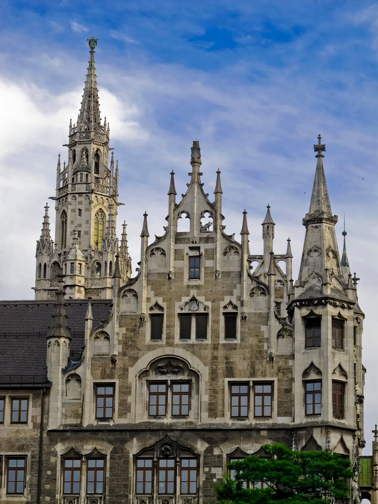 München: Neues Rathaus im neugotischen Stil.