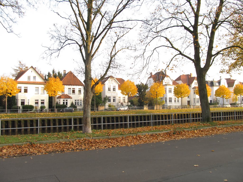 Oldenburg Kanalstraße/Uferstraße/Bäume in Herbstfärbung