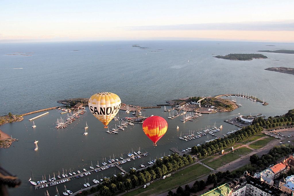 Merisatama seen from a hot air balloon.
