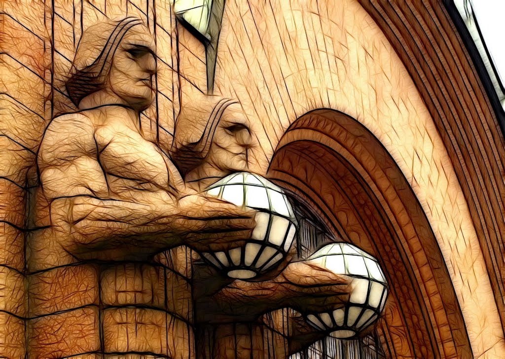 Statues (by Emil Wikström) outside Helsinki Central railway station  ©twe2009☼