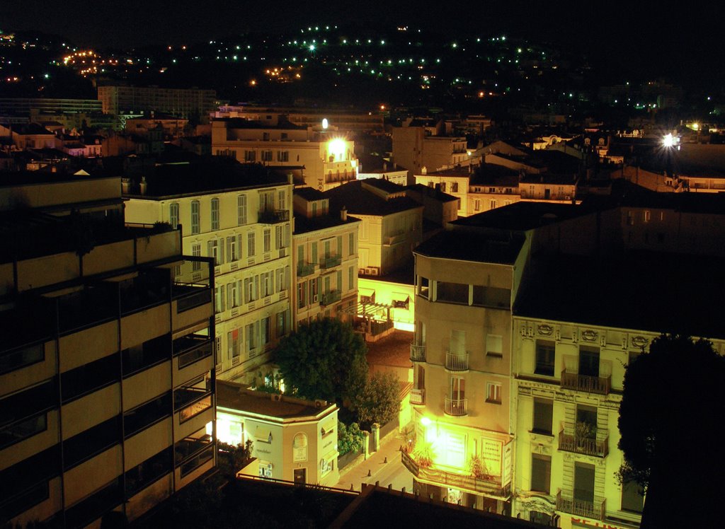 Cannes - nightlife from a balconies view