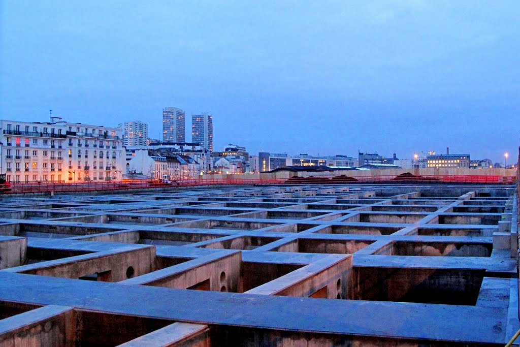 Le chantier de couverture des voies: disparition du brouillard au le pont de Tolbiac (Tardi)