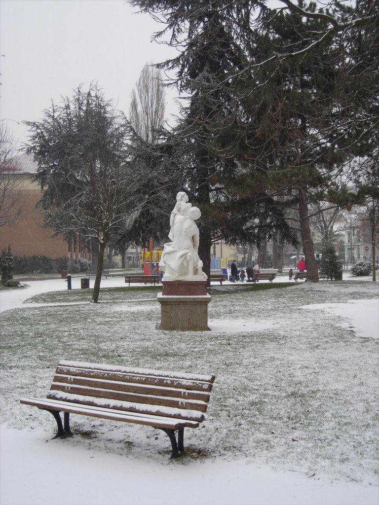 ST-MAUR - Statue sous la neige