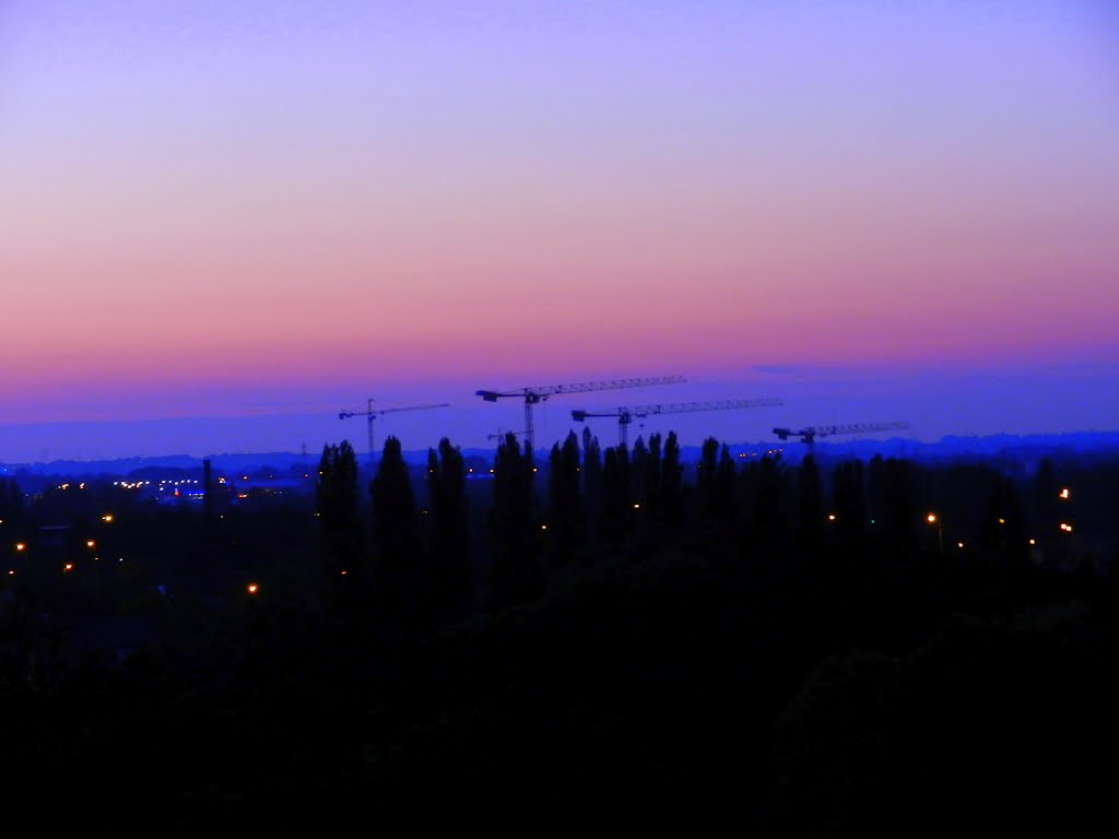 Coucher de soleil sur Les Prairies St-Martin. Rennes.