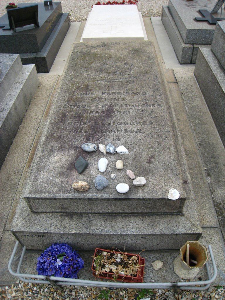 Tomb of Louis ferdinand Celine, one of the most important writer of the 20th century.Tombe de Louis Ferdinand Celine, lun des ecrivains majeur du 20 ème siècle.