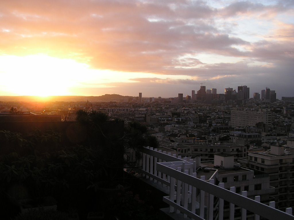 De Levallois, coucher de soleil sur La Défense